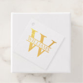Gold Foil op maat gesneden monogram en naam Bedankjes Labels (Met doos)