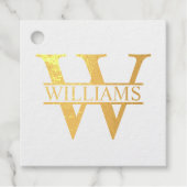 Gold Foil op maat gesneden monogram en naam Bedankjes Labels (Voorkant)