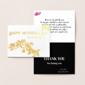 Gold Foil Orchid Moederdag met bedrukte groet Folie Kaarten (Display)