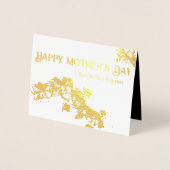 Gold Foil Orchid Moederdag met bedrukte groet Folie Kaarten (Voorkant)