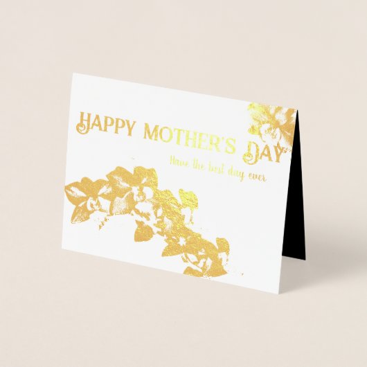 Gold Foil Orchid Moederdag met bedrukte groet Folie Kaarten (Voorkant)