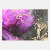 Gold Foil Paars Black Inpakpapier Vel (Voorkant)