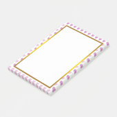 Gold Foil Paars Love Heart Patroon Post-it® Notes (Schuin)