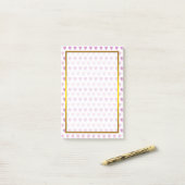 Gold Foil Paars Love Heart Pattern Valentijn Post-it® Notes (Op bureau)