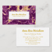 *~* Gold Foil Paarse marmer Popular Chic Glam Visitekaartje (Voorkant / Achterkant)