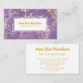 *~* Gold Foil Paarse marmer Popular Chic Luxe Visitekaartje (Voorkant / Achterkant)