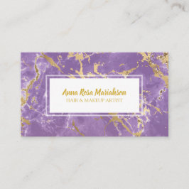 *~* Gold Foil Paarse marmer Popular Chic Luxe Visitekaartje