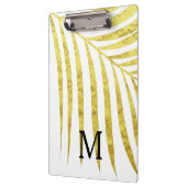 Gold Foil Palm Leaf Tropical Monogrammed Initialen Klembord (Links)