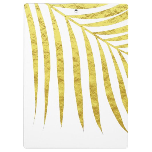 Gold Foil Palm Leaf Tropical Monogrammed Initialen Klembord (Achterkant)