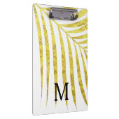 Gold Foil Palm Leaf Tropical Monogrammed Initialen Klembord (Rechts)