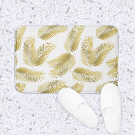 Gold Foil Palm Leaves Pattern Badmat