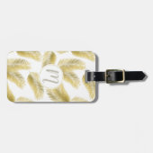 Gold Foil Palm Leaves Pattern Bagagelabel (Voorkant horizontaal)