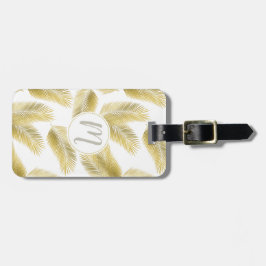 Gold Foil Palm Leaves Pattern Bagagelabel
