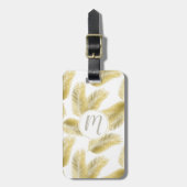 Gold Foil Palm Leaves Pattern Bagagelabel (Voorkant verticaal)