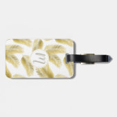 Gold Foil Palm Leaves Pattern Bagagelabel (Achterkant horizontaal)