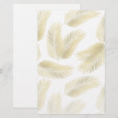 Gold Foil Palm Leaves Pattern Briefpapier (Voorkant / Achterkant)