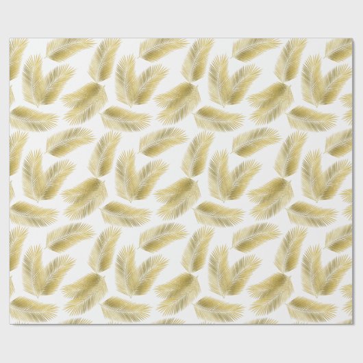 Gold Foil Palm Leaves Pattern Cadeaupapier (Vlak)
