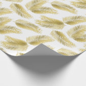 Gold Foil Palm Leaves Pattern Cadeaupapier (Hoek)