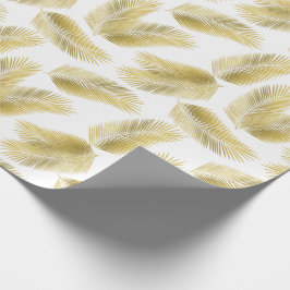 Gold Foil Palm Leaves Pattern Cadeaupapier