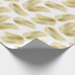 Gold Foil Palm Leaves Pattern Cadeaupapier