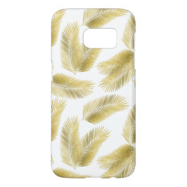 Gold Foil Palm Leaves Pattern iPhone 15 Case