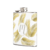 Gold Foil Palm Leaves Pattern Heupfles (Links)