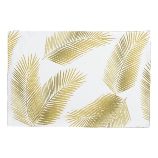 Gold Foil Palm Leaves Pattern Kussensloop (Achterkant)