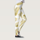 Gold Foil Palm Leaves Pattern Leggings (Rechts)