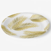 Gold Foil Palm Leaves Pattern Papieren Bordje (Gekanteld)