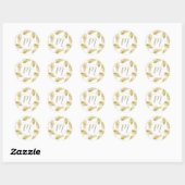 Gold Foil Palm Leaves Pattern Ronde Sticker (Vel)