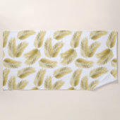 Gold Foil Palm Leaves Pattern Strandlaken (Voorkant)