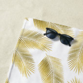Gold Foil Palm Leaves Pattern Strandlaken (In situ)