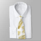 Gold Foil Palm Leaves Pattern Stropdas (Gebonden)