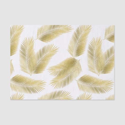 Gold Foil Palm Leaves Pattern Tissuepapier (Voorkant)