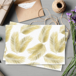 Gold Foil Palm Leaves Pattern Tissuepapier