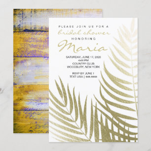 Gold Foil Palm Leaves Vrijgezellenfeest Kaart