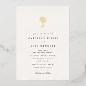 Gold Foil Palm Tree Wedding Folie Uitnodiging (Voorkant)