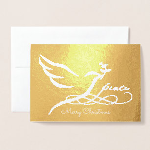 Gold Foil Peace Dove-fotokaart Folie Kaarten