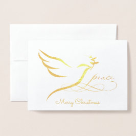 Gold Foil Peace Dove Kaart