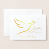 Gold Foil Peace Dove Kaart (Voorkant met envelop)