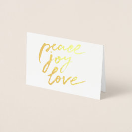 Gold Foil Peace Joy Love Holiday Kerstfoto Folie Kaarten
