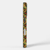 Gold Foil Peacock Feathers Red Green Case-Mate iPhone Case (Achterkant / Rechts)