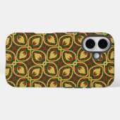 Gold Foil Peacock Feathers Red Green Case-Mate iPhone Case (Achterkant (horizontaal))