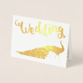 Gold Foil Peacock Your Photo Wedding Invitations Folie Kaarten (Voorkant)