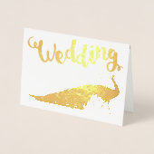 Gold Foil Peacock Your Photo Wedding Invitations Folie Kaarten (Voorkant)
