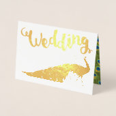 Gold Foil Peacock Your Photo Wedding Invitations Folie Kaarten (Voorkant)