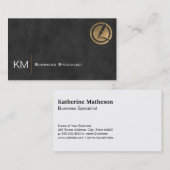 Gold Foil Pen Logo | Achtergrond zwart textiel Visitekaartje (Voorkant / Achterkant)