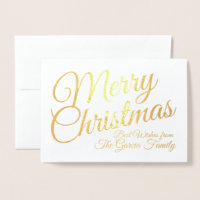 Gold Foil persoonlijke kerstkaart voor familie