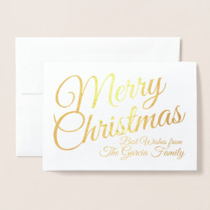 Gold Foil persoonlijke kerstkaart voor familie Folie Kaarten