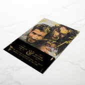 Gold Foil Photo Overlay Leaves Weduwen Save Date Folie Uitnodiging (Gedraaid)